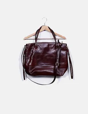 Massimo Dutti Bolso marrón 100% cuero