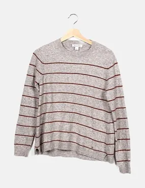 Massimo Dutti Jersey gris de rayas