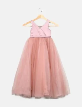 NoName Vestido rosa tul escote satinado