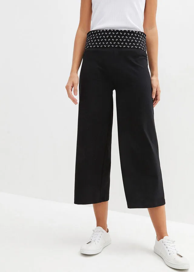 Pantalón de algodón Negro estampado