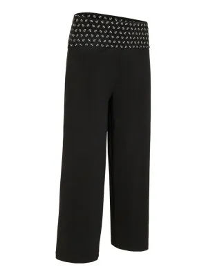 Pantalón de algodón Negro estampado