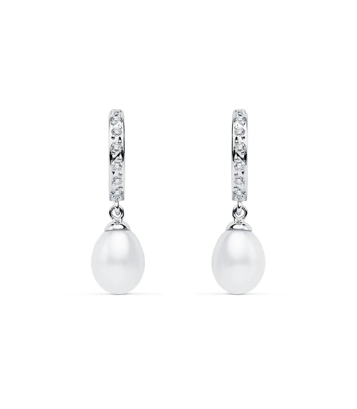 Pendientes de novia Lady Thyra Oro Blanco 9K Perla