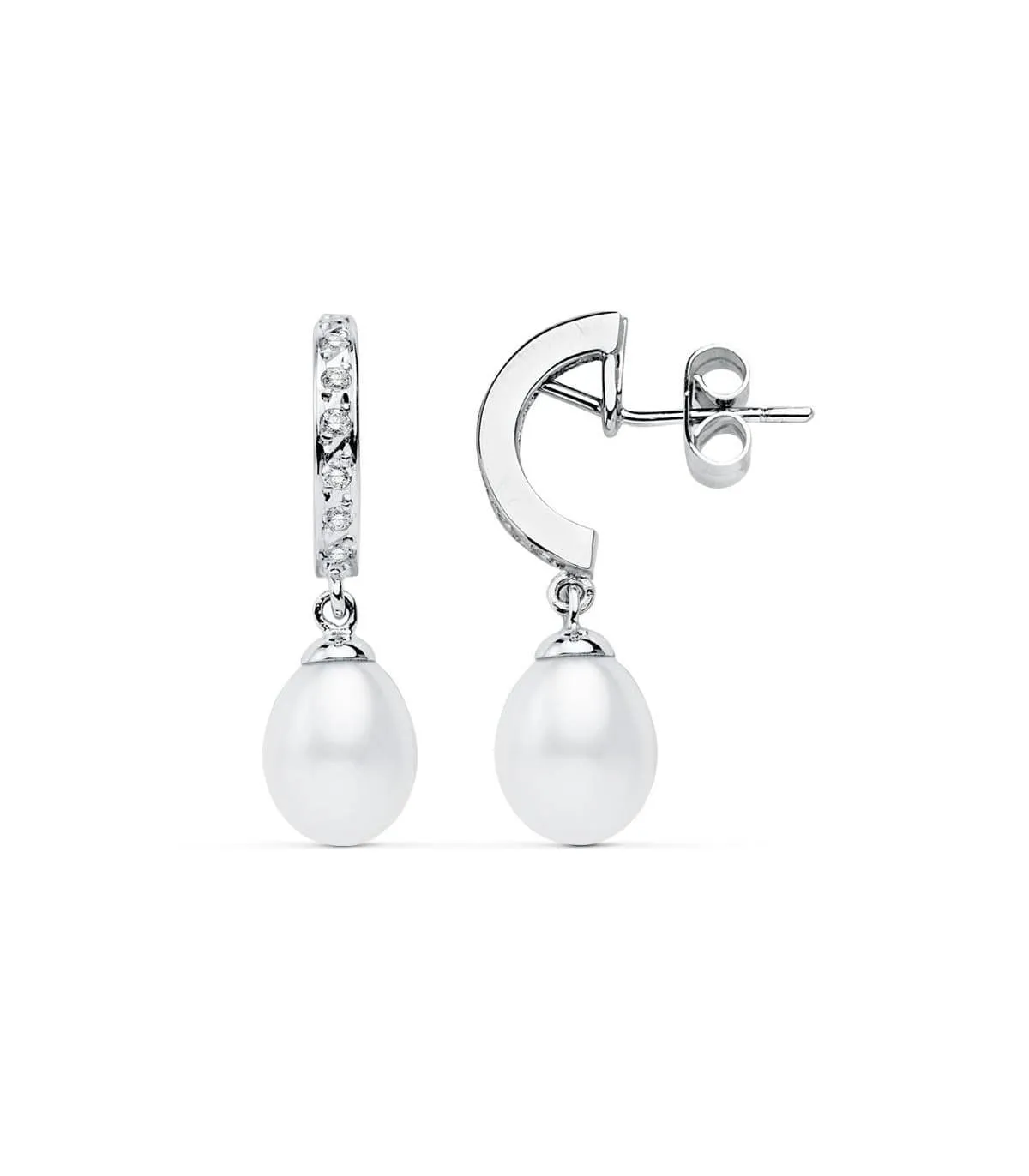 Pendientes de novia Lady Thyra Oro Blanco 9K Perla