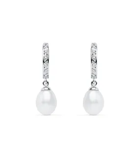 Pendientes de novia Lady Thyra Oro Blanco 9K Perla