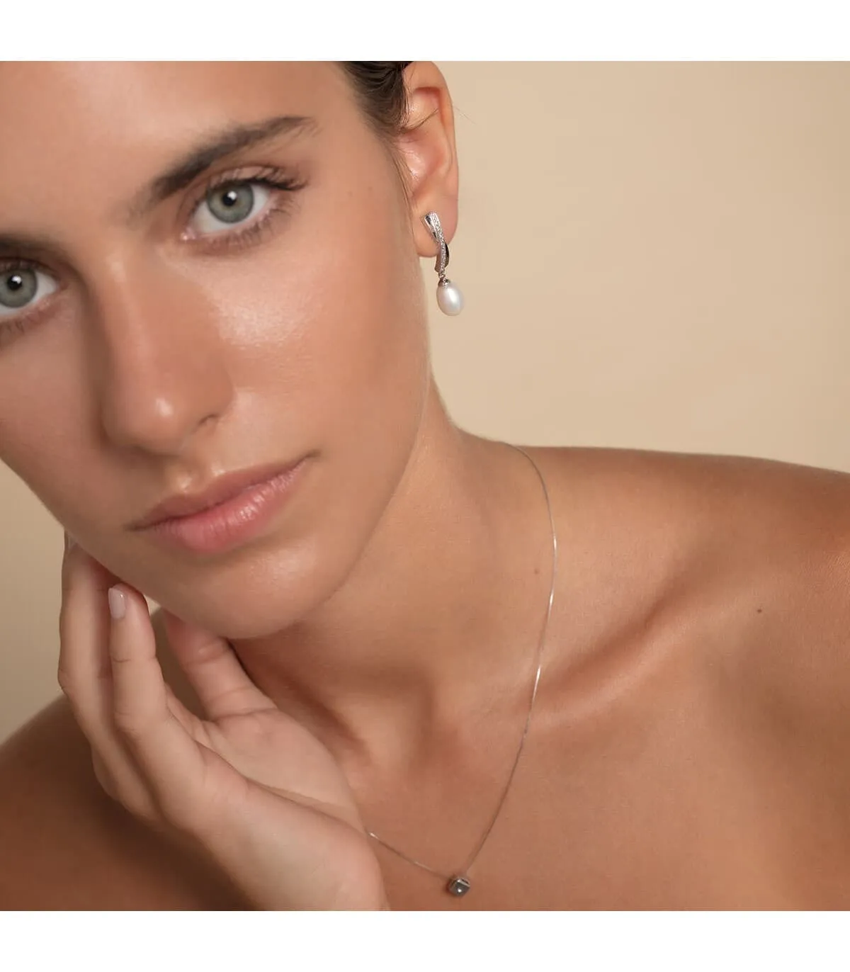 Pendientes de novia Madame Madeleine Oro Blanco 9K Perla