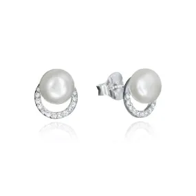 Pendientes Fashion de plata circulo con perla 71051e000-68