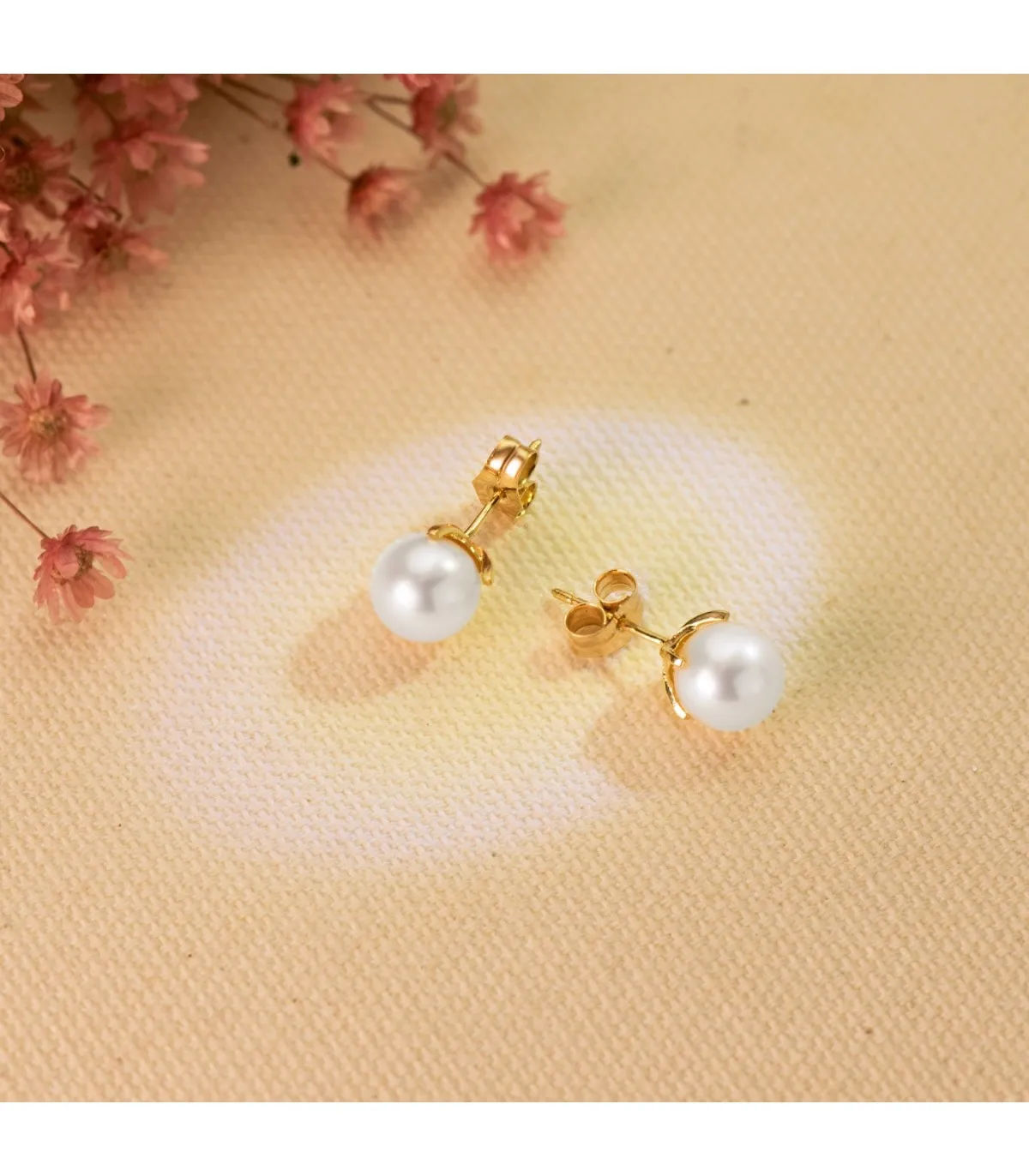 Pendientes Kimi Oro 18K Perla Cultivada 7 MM