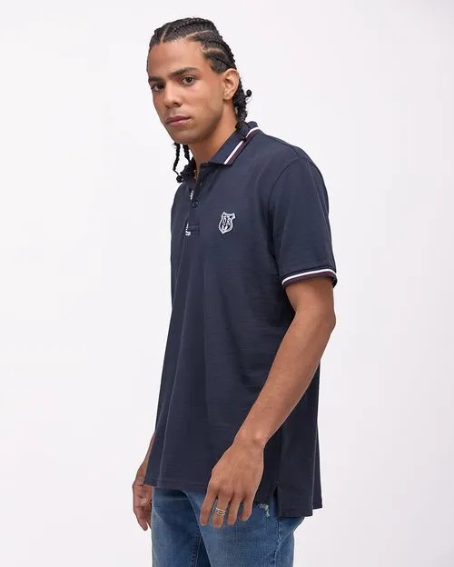 Polo Cuello Camisa Hombre Core Azul Imperial