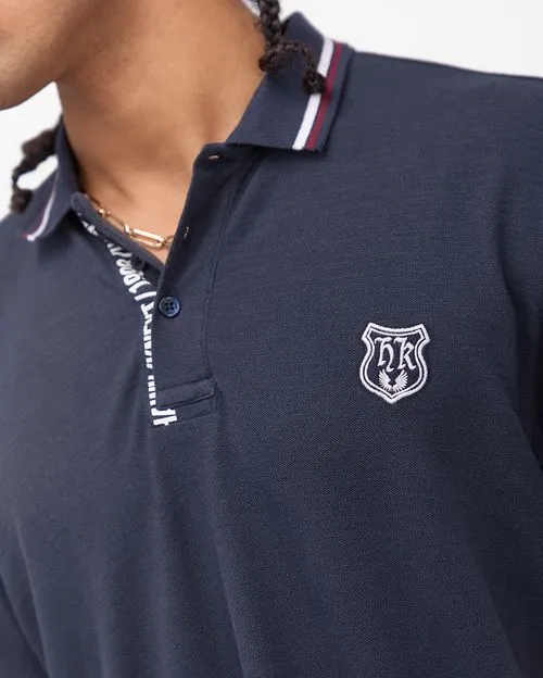 Polo Cuello Camisa Hombre Core Azul Imperial