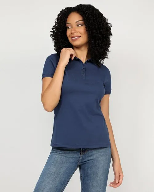 Polo Cuello Camisa Mujer Raquel Core Azul Atlántico