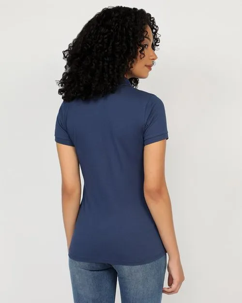 Polo Cuello Camisa Mujer Raquel Core Azul Atlántico