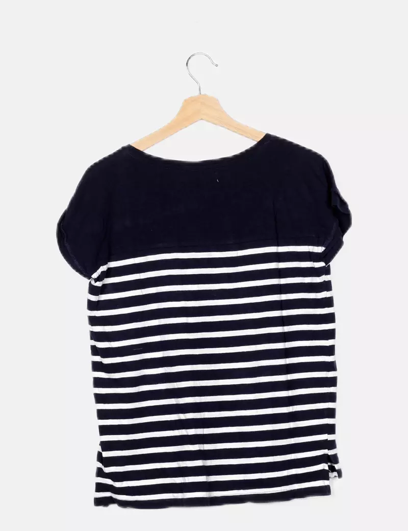 Pull&Bear Camiseta azul rayas