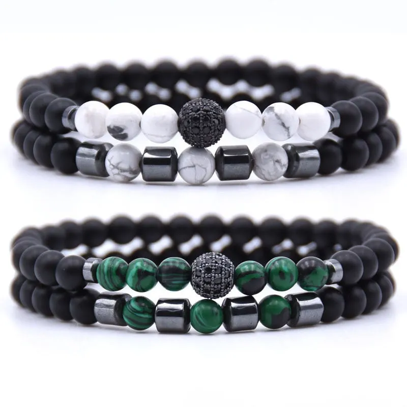 Pulsera De Piedras Naturales Set/2unds