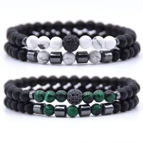 Pulsera De Piedras Naturales Set/2unds