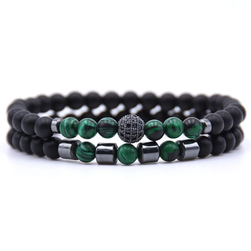 Pulsera De Piedras Naturales Set/2unds