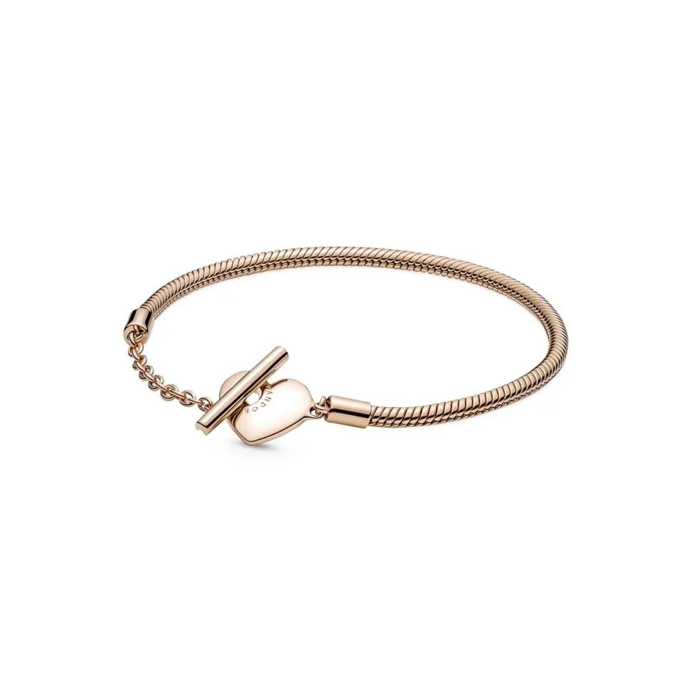 Pulsera Pandora Moments Cadena de Serpiente con recubrimiento de oro rosa de 14k