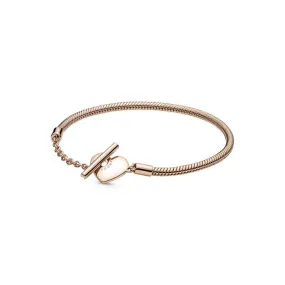 Pulsera Pandora Moments Cadena de Serpiente con recubrimiento de oro rosa de 14k