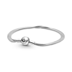 Pulsera Pandora Moments en Plata de Ley Multi Cadena de Serpiente 599338C00