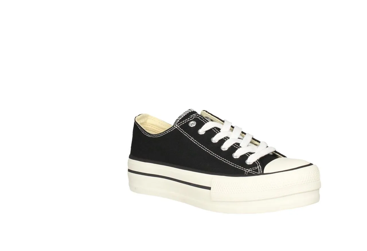 Sneaker Victoria Lona Negro Piso Doble