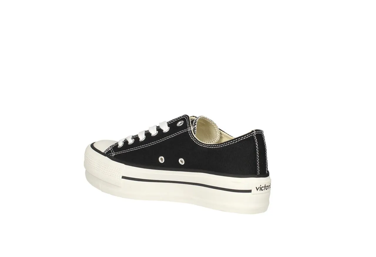 Sneaker Victoria Lona Negro Piso Doble