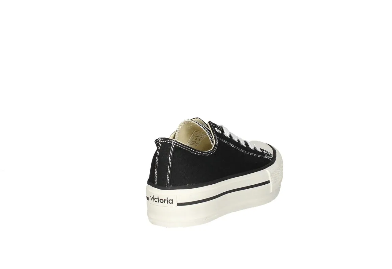 Sneaker Victoria Lona Negro Piso Doble