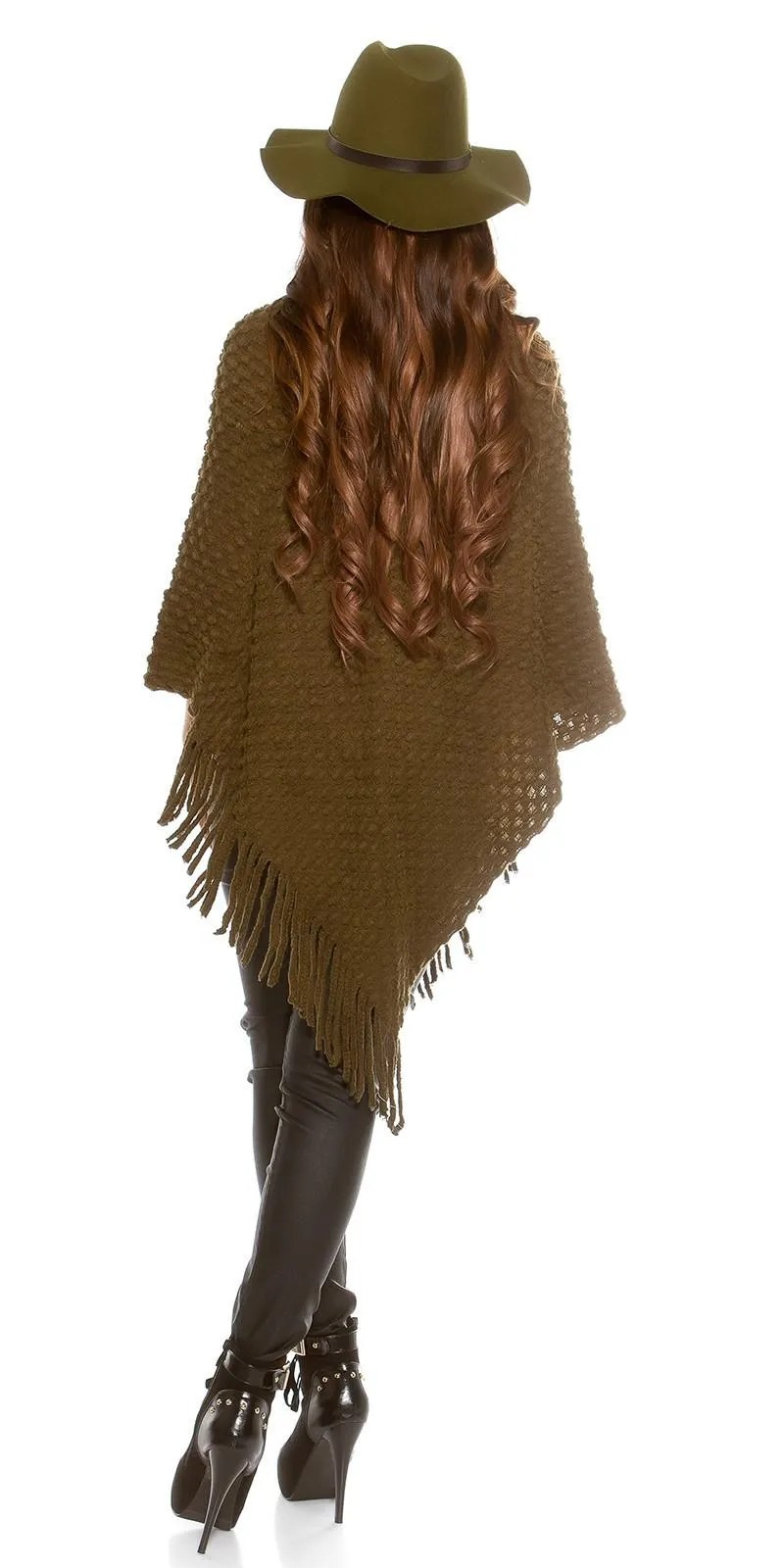 Sombrero boho de fieltro color khaki