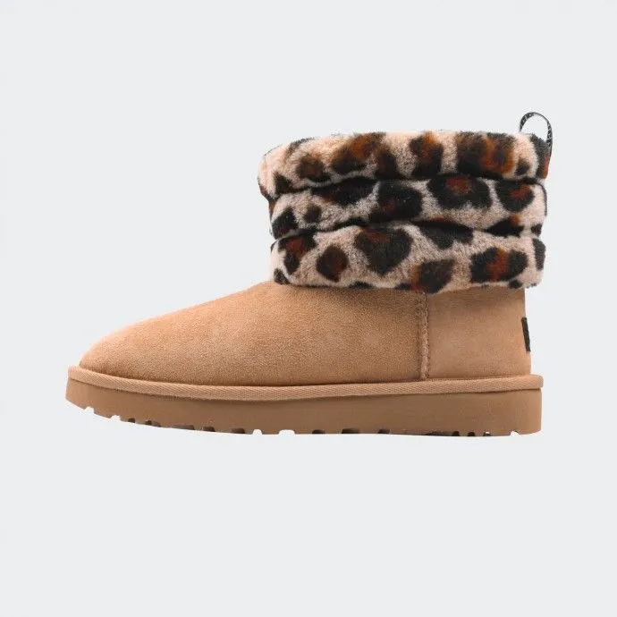 UGG Botas UGG Fluff Mini Quilted Leopard