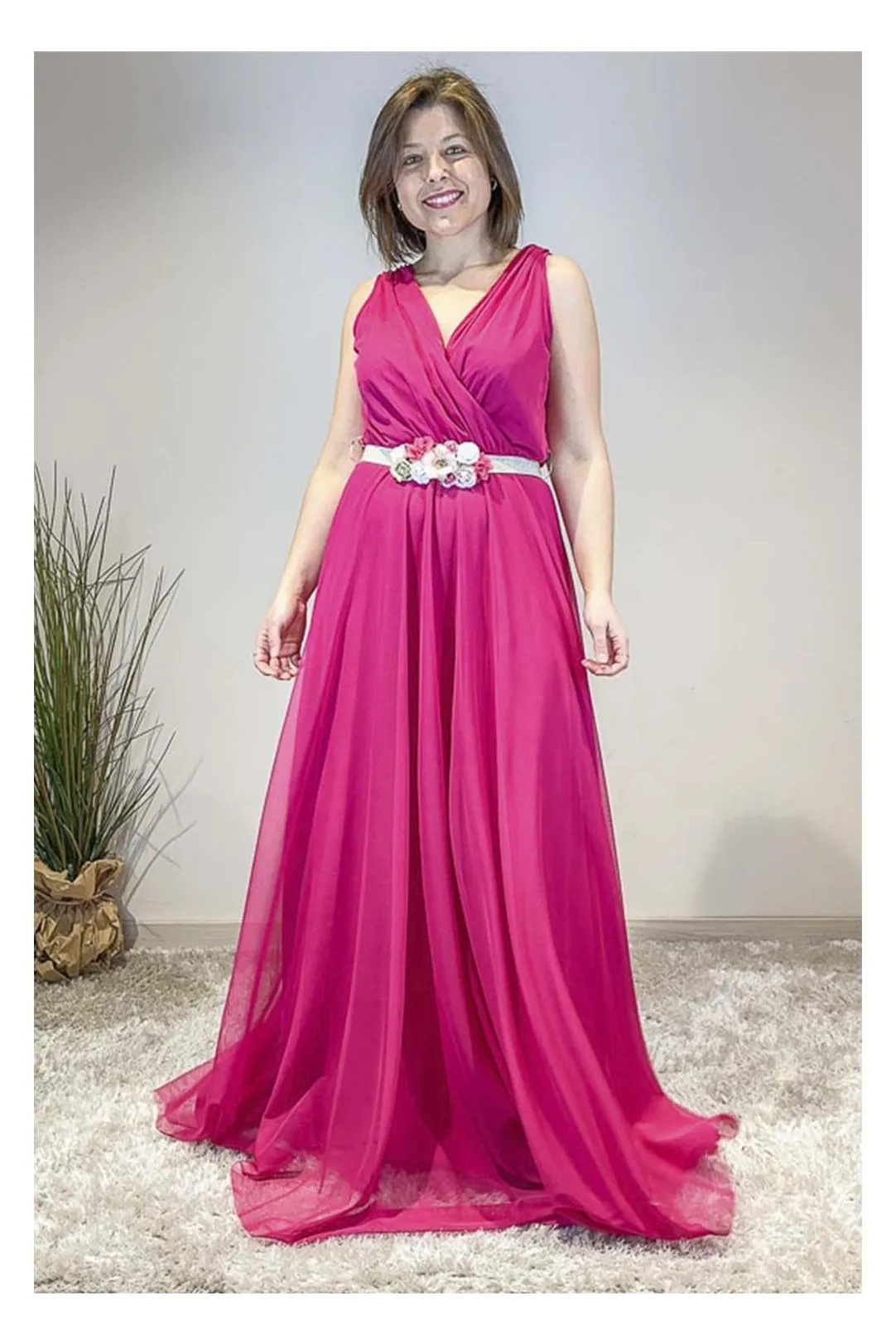 VESTIDO FIESTA TUL ROSA YARROW