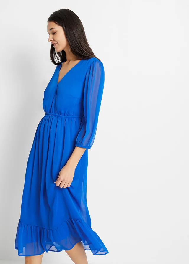 Vestido midi de poliéster reciclado Azur