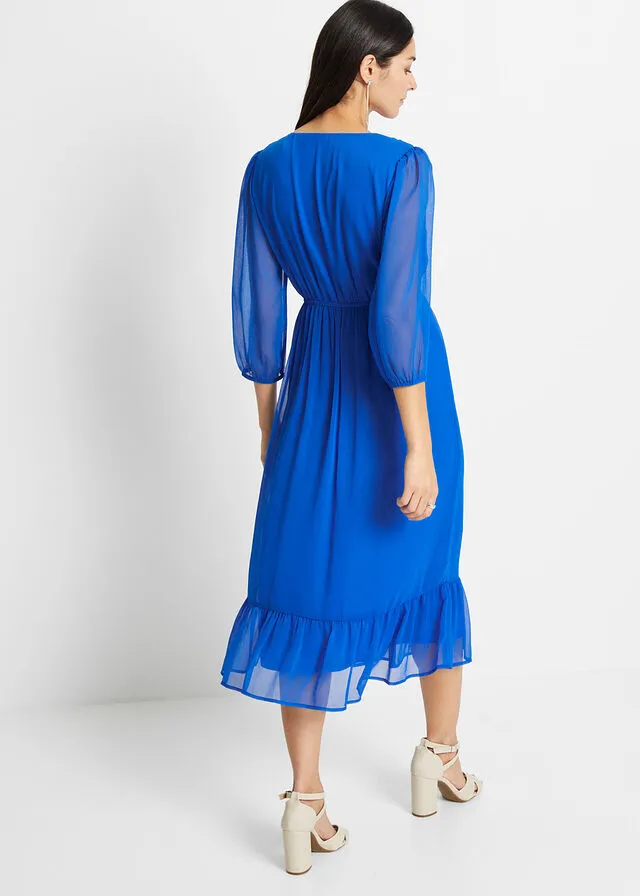 Vestido midi de poliéster reciclado Azur