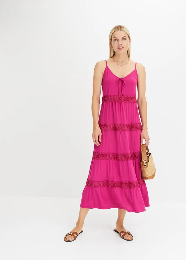 Vestido midi fucsia