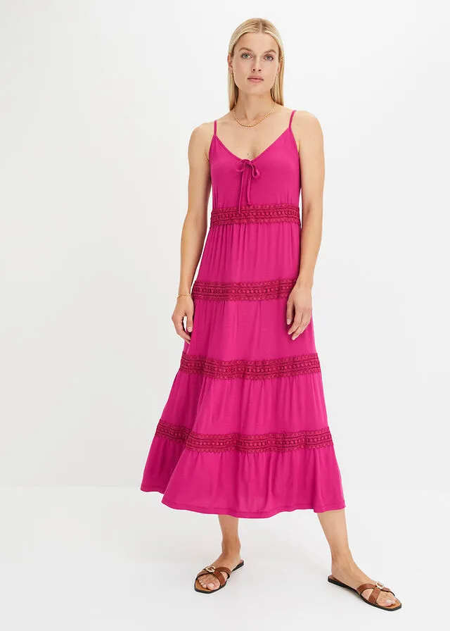 Vestido midi fucsia