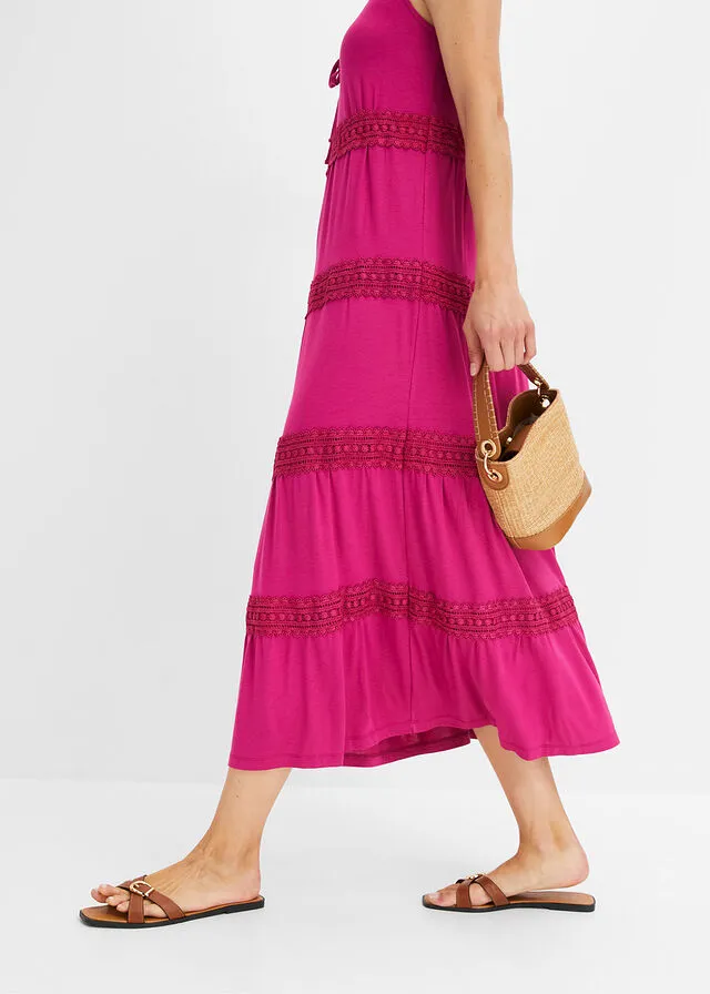 Vestido midi fucsia