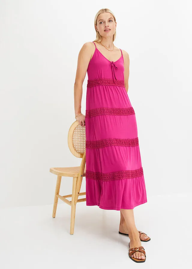 Vestido midi fucsia