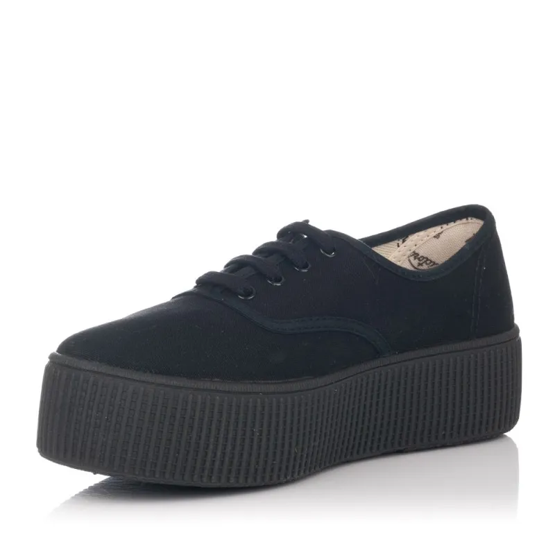 Zapatillas Lona Victoria 116101 Mujer Negro